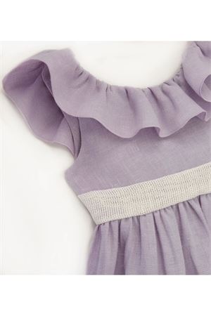 Light lilac linen unlined dress LA STUPENDERIA KIDS | TJAB72D35D52.